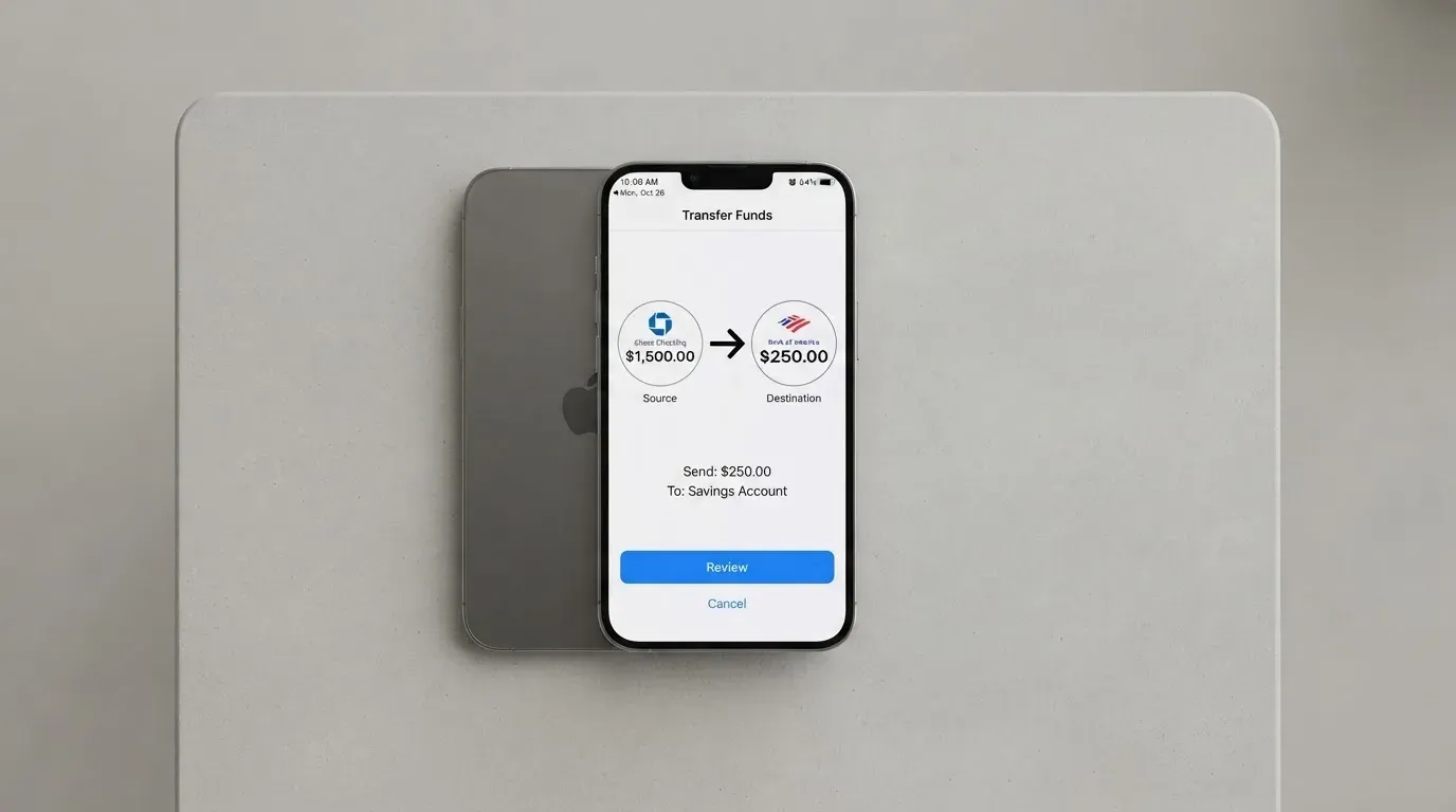 A phone showing a stablecoin transfer screen