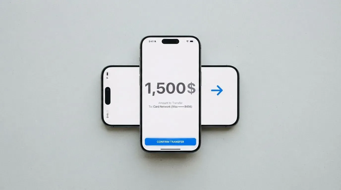 A phone showing a stablecoin transfer screen