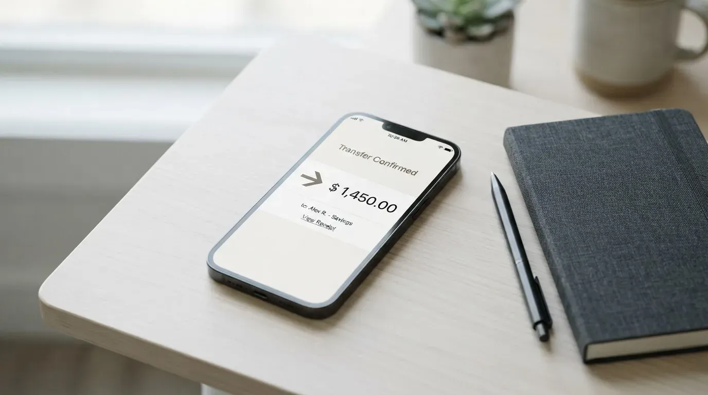 A phone showing a stablecoin transfer screen