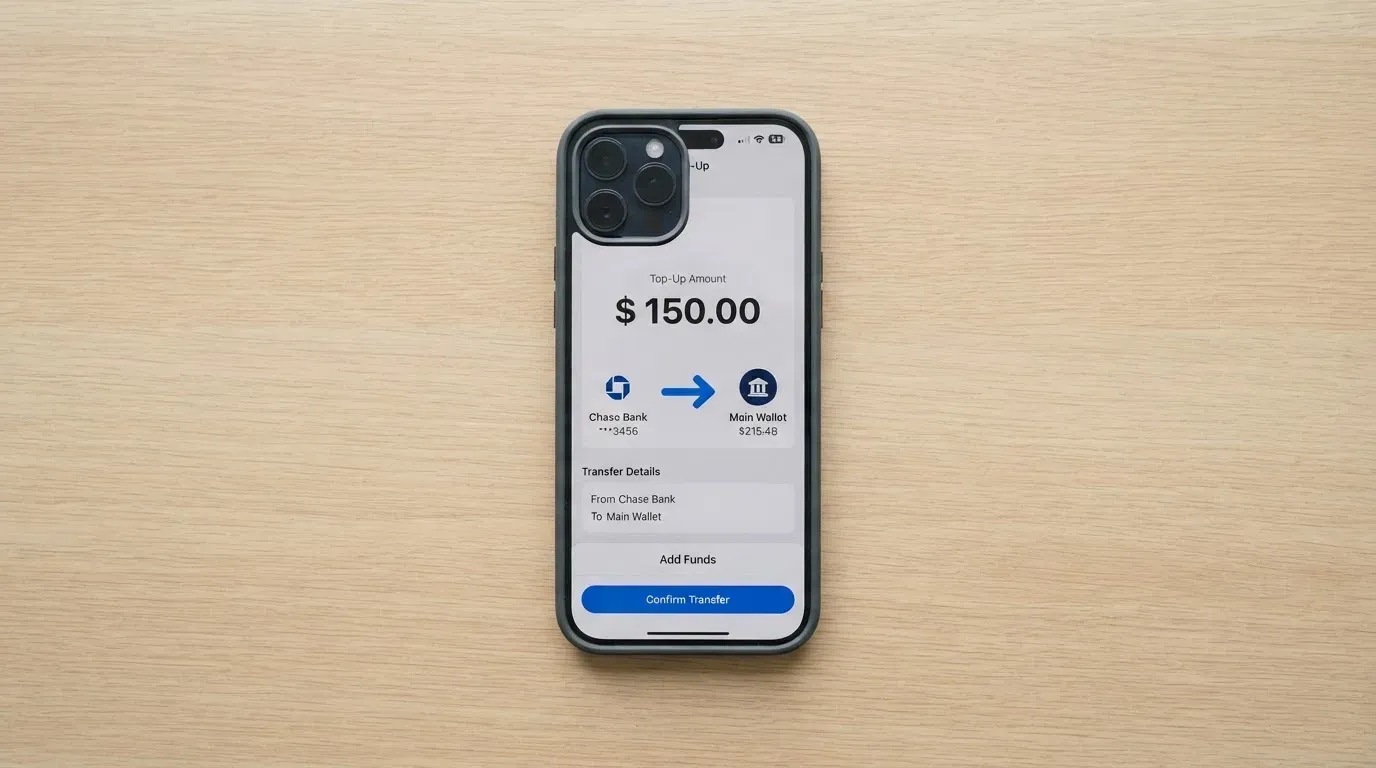 A phone showing a stablecoin transfer screen