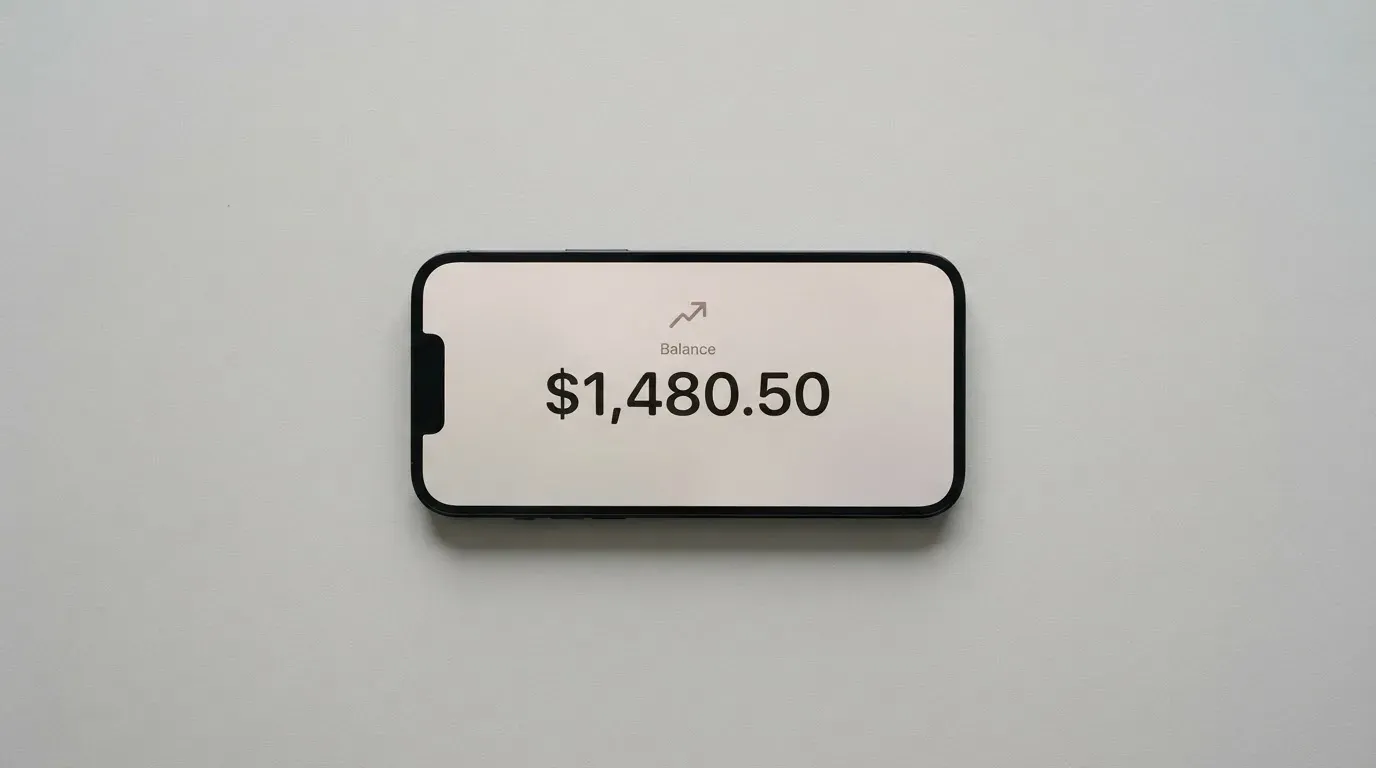A phone showing a stablecoin transfer screen