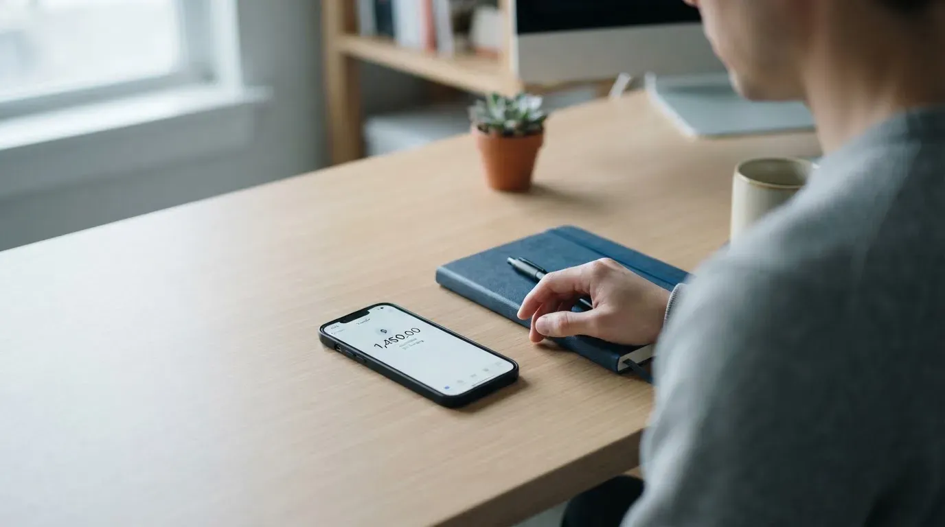A phone showing a stablecoin transfer screen