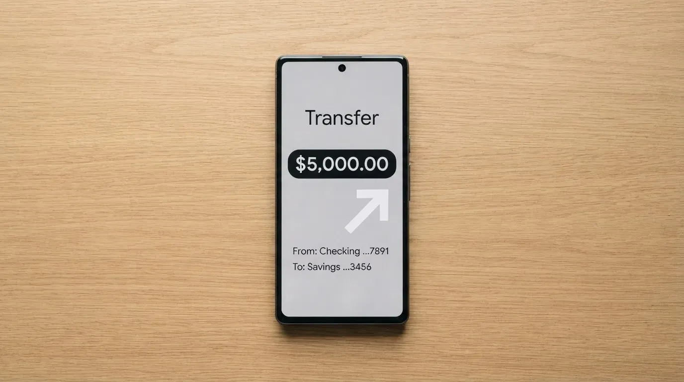 A phone showing a stablecoin transfer screen
