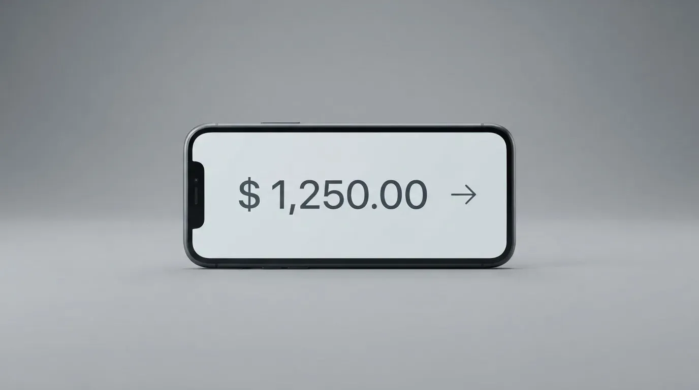 A phone showing a stablecoin transfer screen