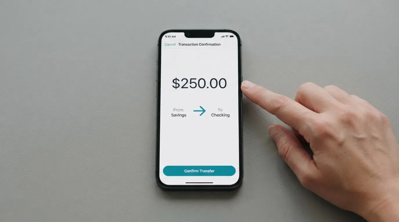 A phone showing a stablecoin transfer screen