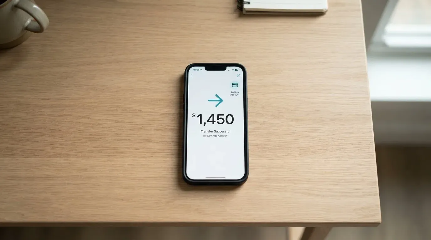 A phone showing a stablecoin transfer screen