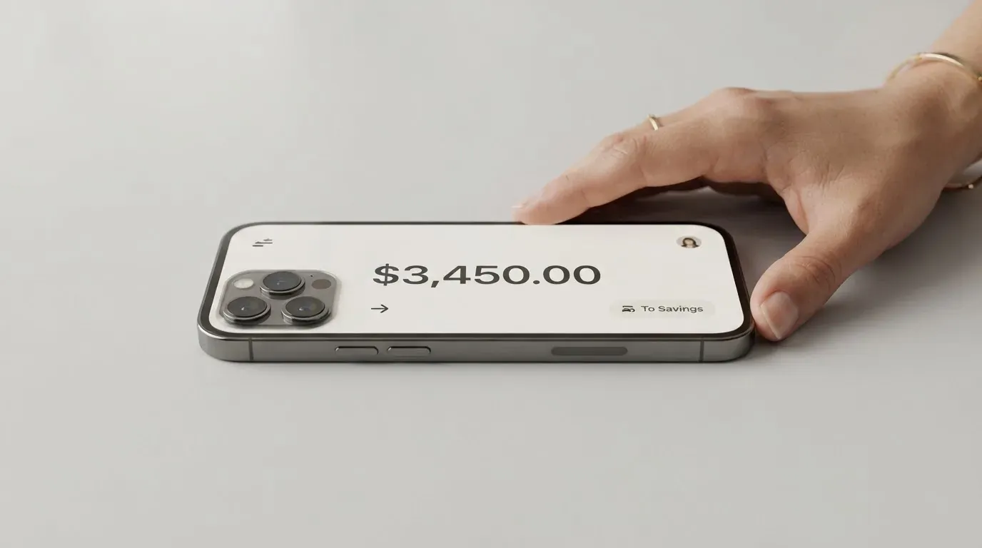 A phone showing a stablecoin transfer screen