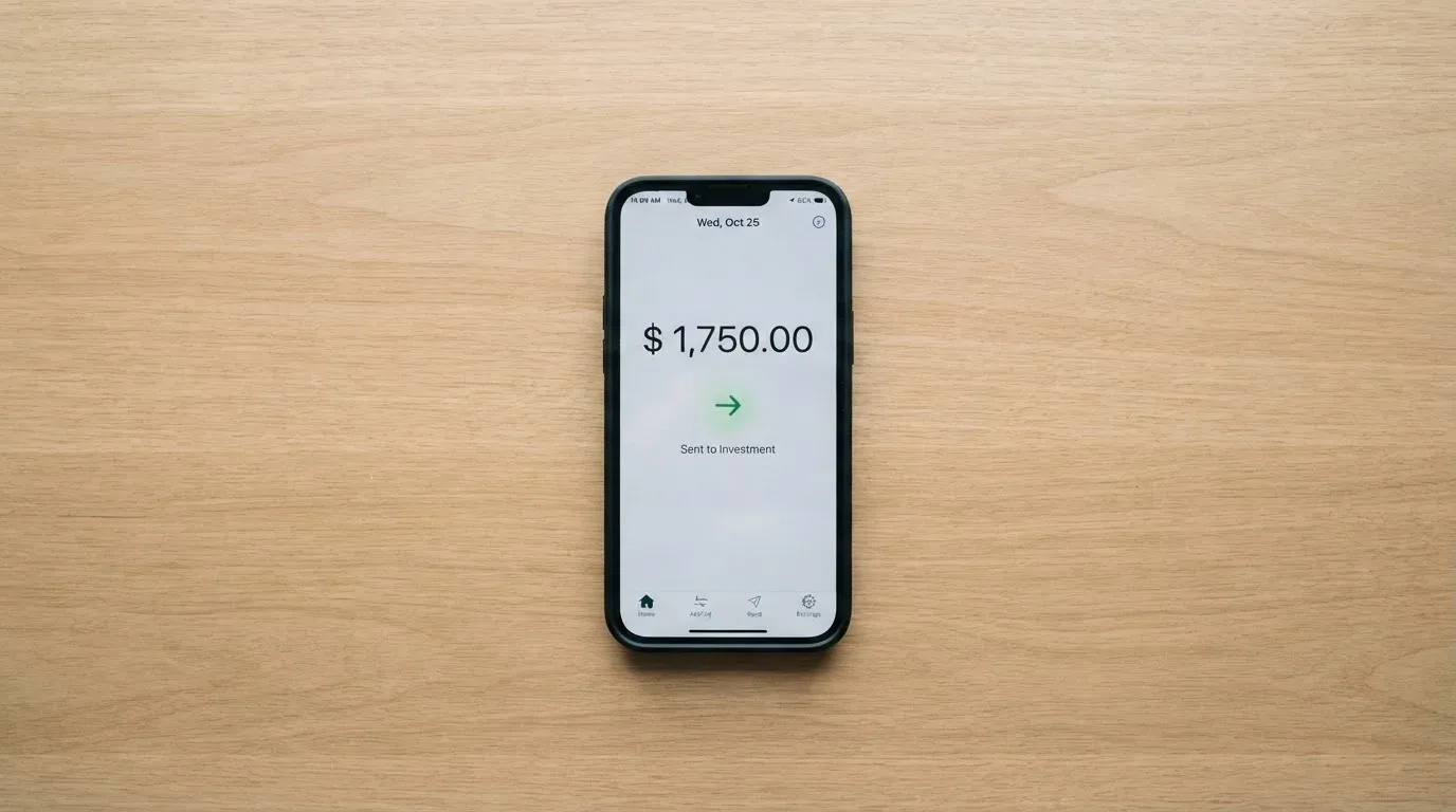 A phone showing a stablecoin transfer screen