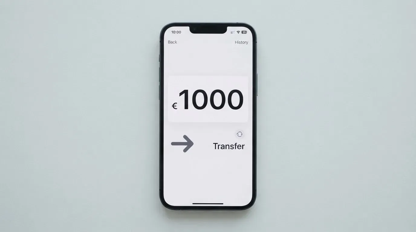 A phone showing a stablecoin transfer screen